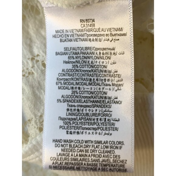 BCBGMAXAZRIA S Kasen White Lace Bomber Jacket  Zip Blend NWT $198 8043 - Picture 6 of 15